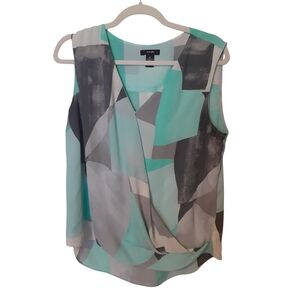 Alfani Layered Geometric Sleeveless Blouse Layered Dimension Business Casual